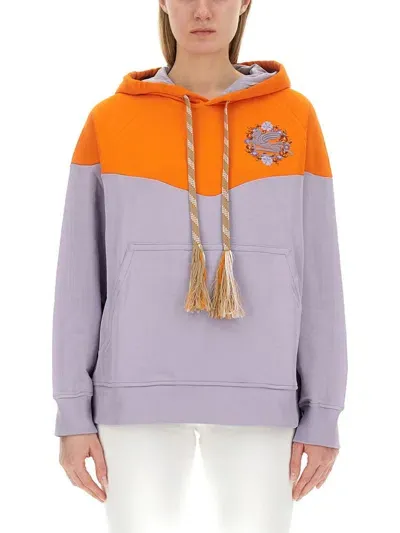 Etro Pegaso Embroidered Drawstring Hoodie In Multi