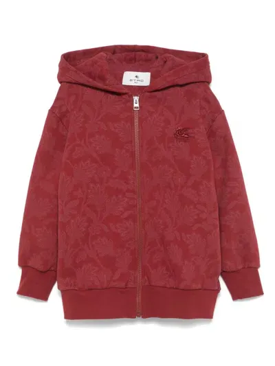 Etro Kids' Pegaso-embroidered Hoodie In Red