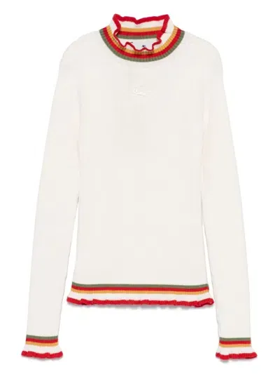 Etro Kids' Pegaso-embroidered Sweater In White