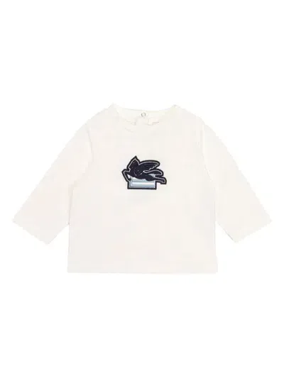 Etro Babies' Pegaso-embroidered T-shirt In White