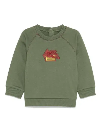 Etro Babies' Pegaso-motif Sweatshirt In Green