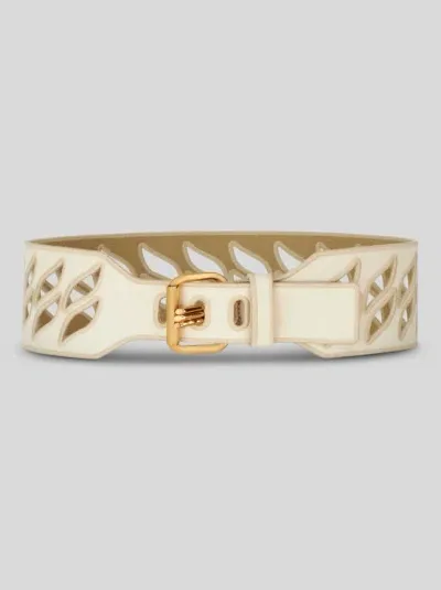 Etro Perforated Cotton-canvas Belt In White