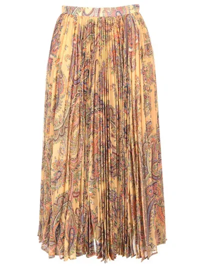 Etro Pleated Crepe Skirt