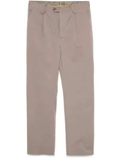 Etro Pleated Trousers In Brown