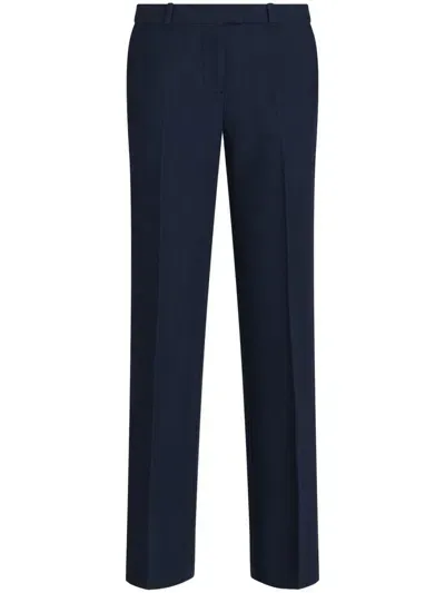 Etro Pressed-crease Tailored Trousers In Blue