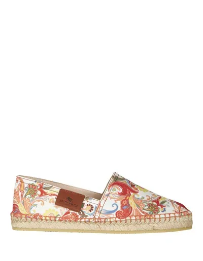 Etro Paisley-print Slip-on Espadrilles In Weiss