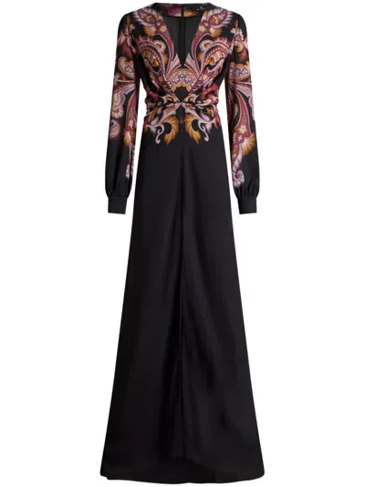 Etro Printed Dress In Black