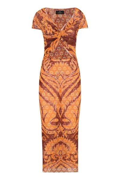 Etro Printed Dress In Multicolor