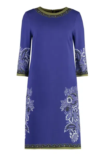 Etro Printed Tunic Dress In Blue