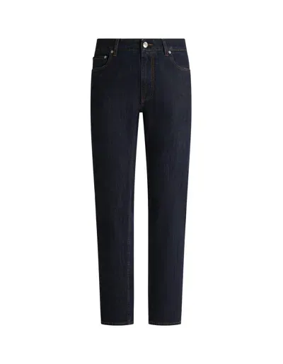 Etro Regular Fit Jeans In Dark Blue Denim