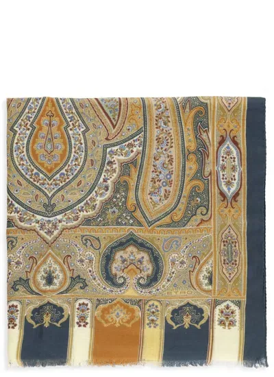 Etro Shawl With Paisley Print In Multicolour