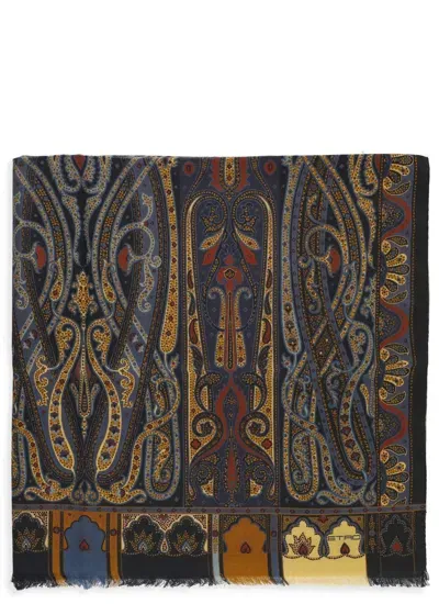 Etro Shawl With Paisley Print In Multicolour