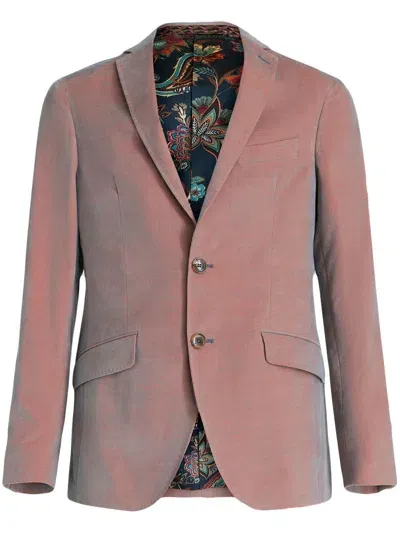 Etro Single-breasted Tailored Blazer In 粉色