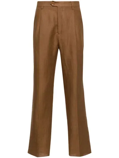 Etro Straight-leg Tailored Trousers In M0851 Tobacco