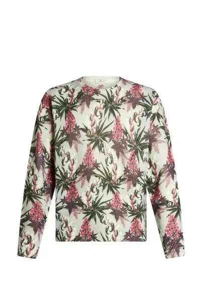 Etro Floral Intarsia-knit Jumper In Neutrals