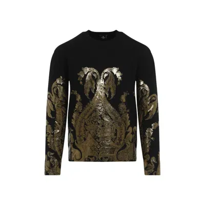 Etro Sweater Lamina Gold In Animal Print