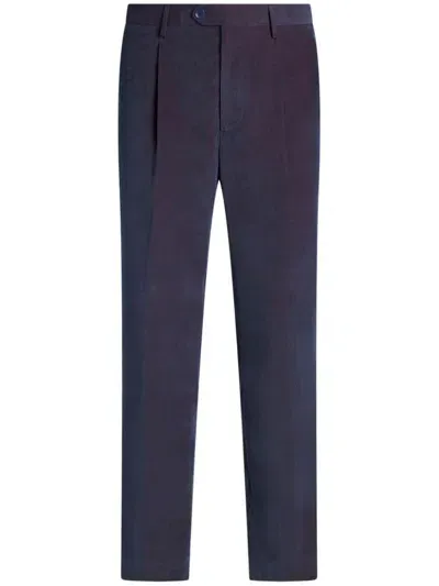 Etro Tailored Velvet Trousers In Blue