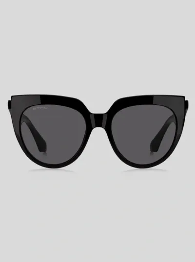 Etro Tailoring Cat-eye Sunglasses In Black