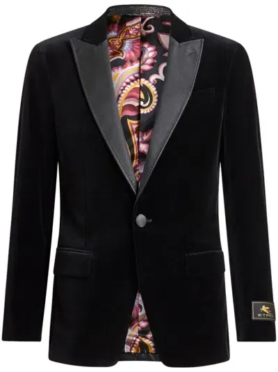 Etro Velvet Blazer In Animal Print