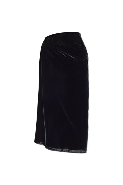 Etro Velvet Midi Skirt In Black