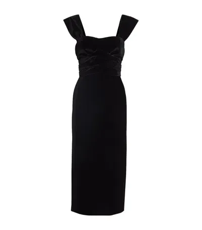 Etro Velvet Tie-back Midi Dress In Black