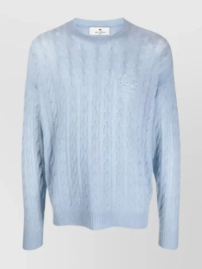 Etro Cashmere Cable-knit Jumper In Blue