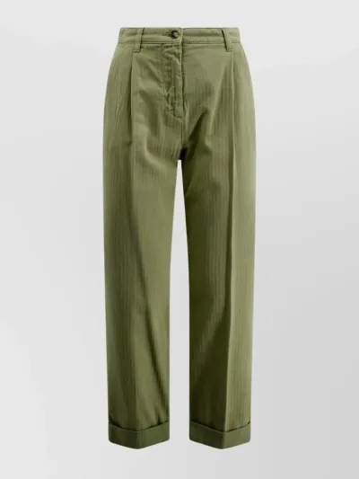 Etro Cropped Chino Pants In Green