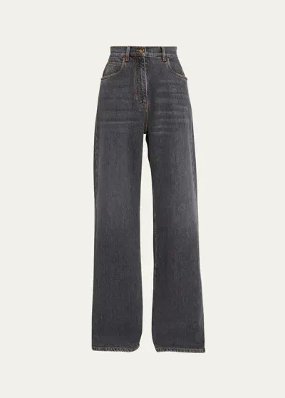 Etro Wide-leg Denim Jeans In Grey