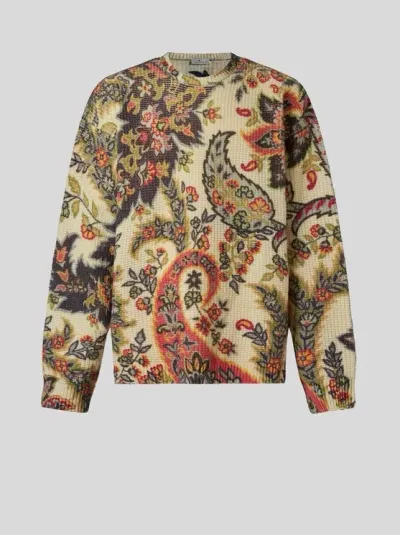 Etro Paisley Intarsia-knit Jumper In Neutrals