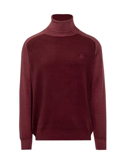 Etro Pegaso-appliqué Wool Jumper In Red