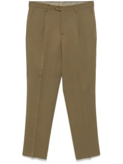 Etro Wool Trousers In Brown