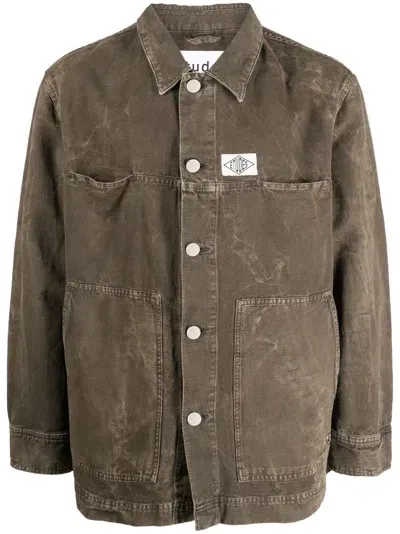 Etudes Studio Bleached-effect Denim Shirt In Brown