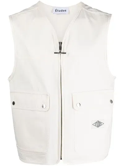 Etudes Studio Vests With Logo In White