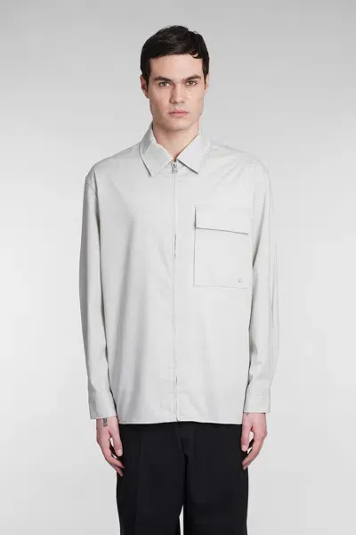 Etudes Studio Études Man Shirt Light Grey Size 42 Wool, Polyamide, Viscose, Elastane