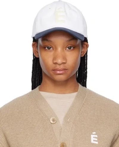 Etudes Studio White & Navy Booster Patch Cap In Navy White