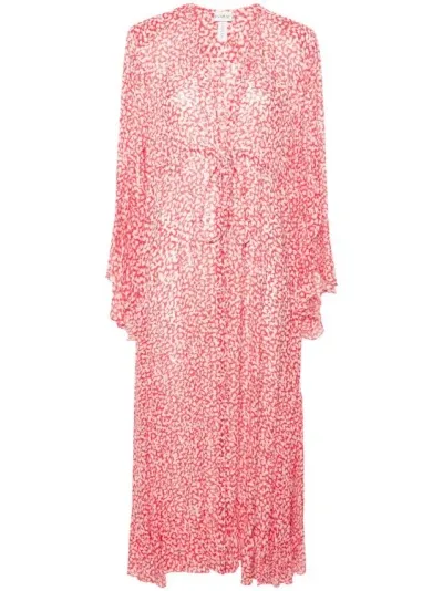 Evarae Arna Floral-print Maxi Kaftan Dress In Pink