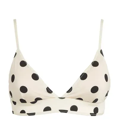 Evarae Polka-dot Sabine Bikini Top In White