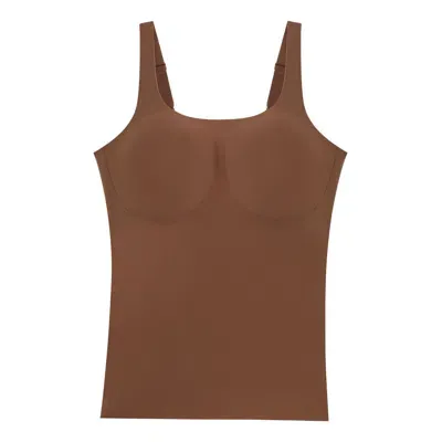 Evelyn & Bobbie Women's Neutrals Structured Scoop Bra Tank In Clay In Brown