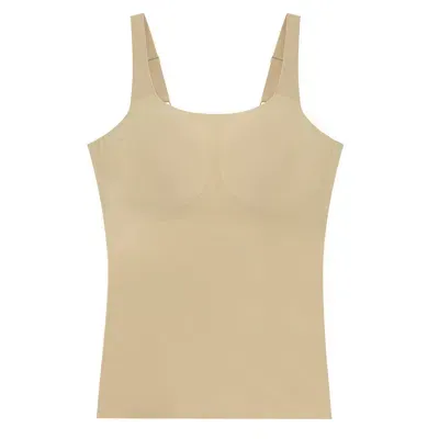 Evelyn & Bobbie Women's Neutrals Structured Scoop Bra Tank In Sand In Brown