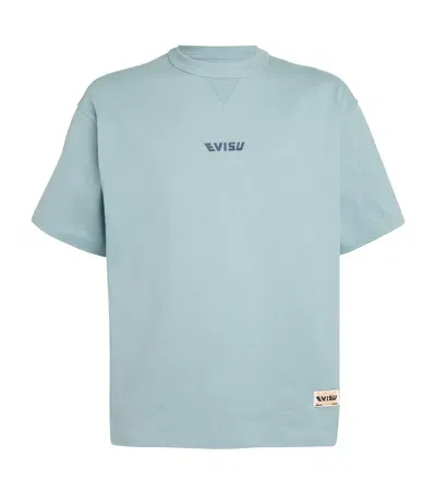 Evisu Cotton Graphic Logo T-shirt In Blue