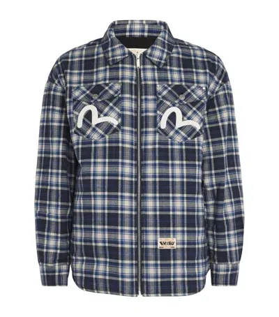 Evisu Reversible Bomber Jacket In Blue