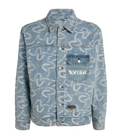 Evisu Seagul Denim Jacket In Blue