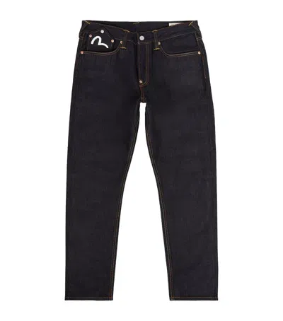 Evisu Seagull Cropped Jeans In Navy