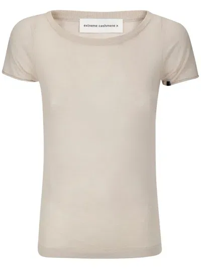 Extreme Cashmere Boat Neck T-shirt In Neutrals