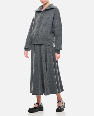 Extreme Cashmere Cashmere Pleated Skirt In Grey