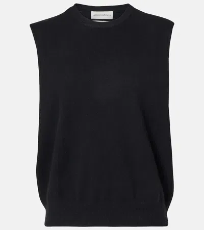 Extreme Cashmere N°156 Be Now Cashmere-blend Sweater Vest In Black