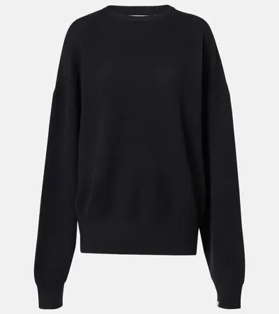 Extreme Cashmere Long Sleeved Creweneck Knitted Jumper In Navy