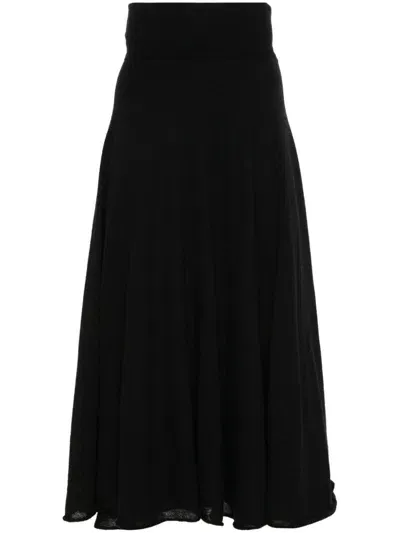 Extreme Cashmere N°366 Spin Midi Skirt In Black