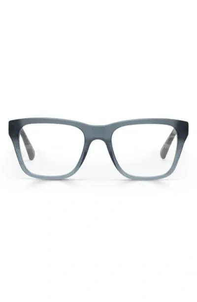 Eyebobs Kvetcher 54mm Square Reading Glasses In Transparent Grey Teal