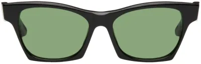 Eytys Black Ventura Sunglasses In Black/green